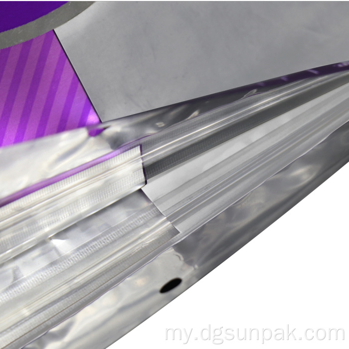 အဝတ်အစားပုံနှိပ်ထားတဲ့ပလပ်စတစ် aluminized clear packaging bag အိတ်